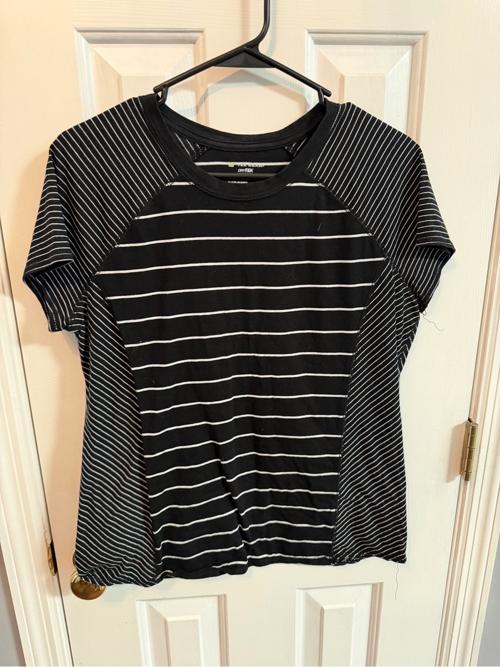 tek gear Black and White Striped Raglan Tee